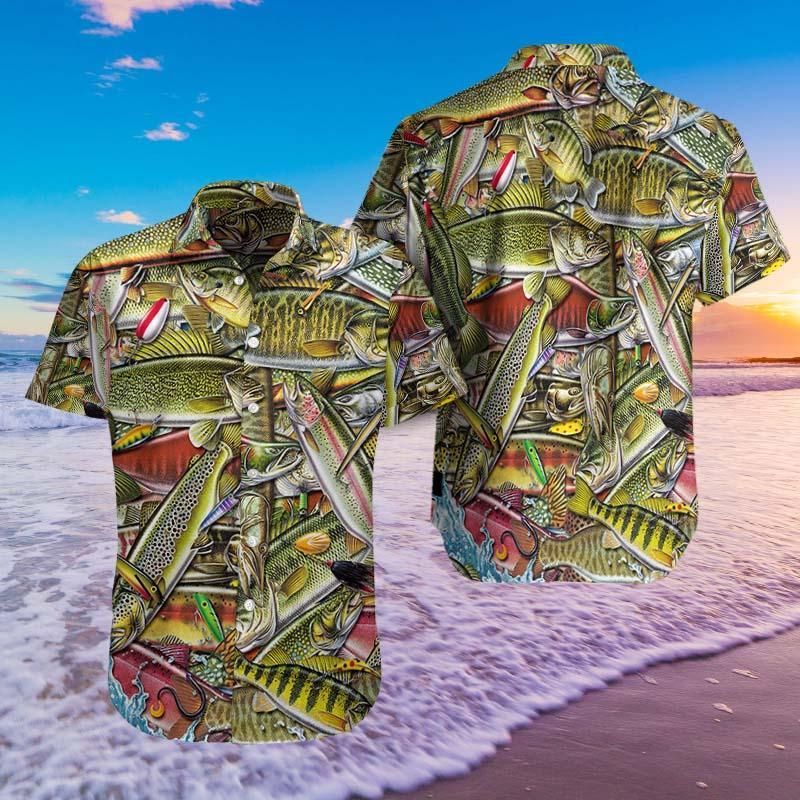 Fishing Pattern Hawaiian Shirt 06544 Ha44524