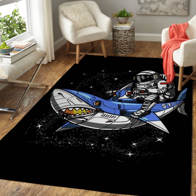 Astronaut On Space Shark – Astronauts And Astronomy Area Rug Carpet