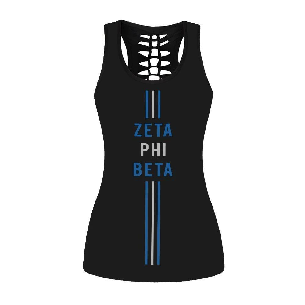 Sorority Tank Top – Sisterhood Zeta Phi Beta Triple Line Hollow Tank Top