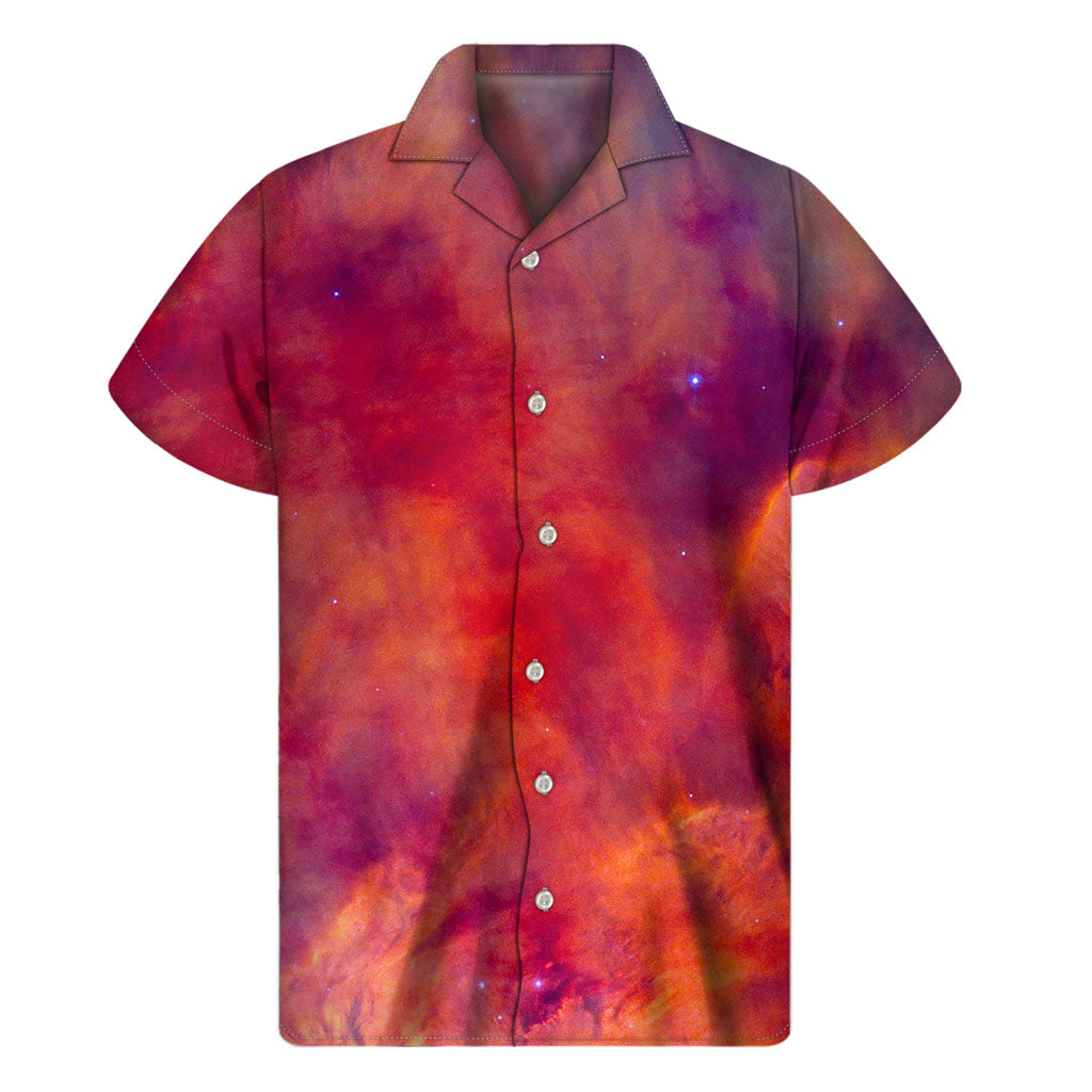 Abstract Nebula Cloud Galaxy Space Print Men’S Short Sleeve Shirt