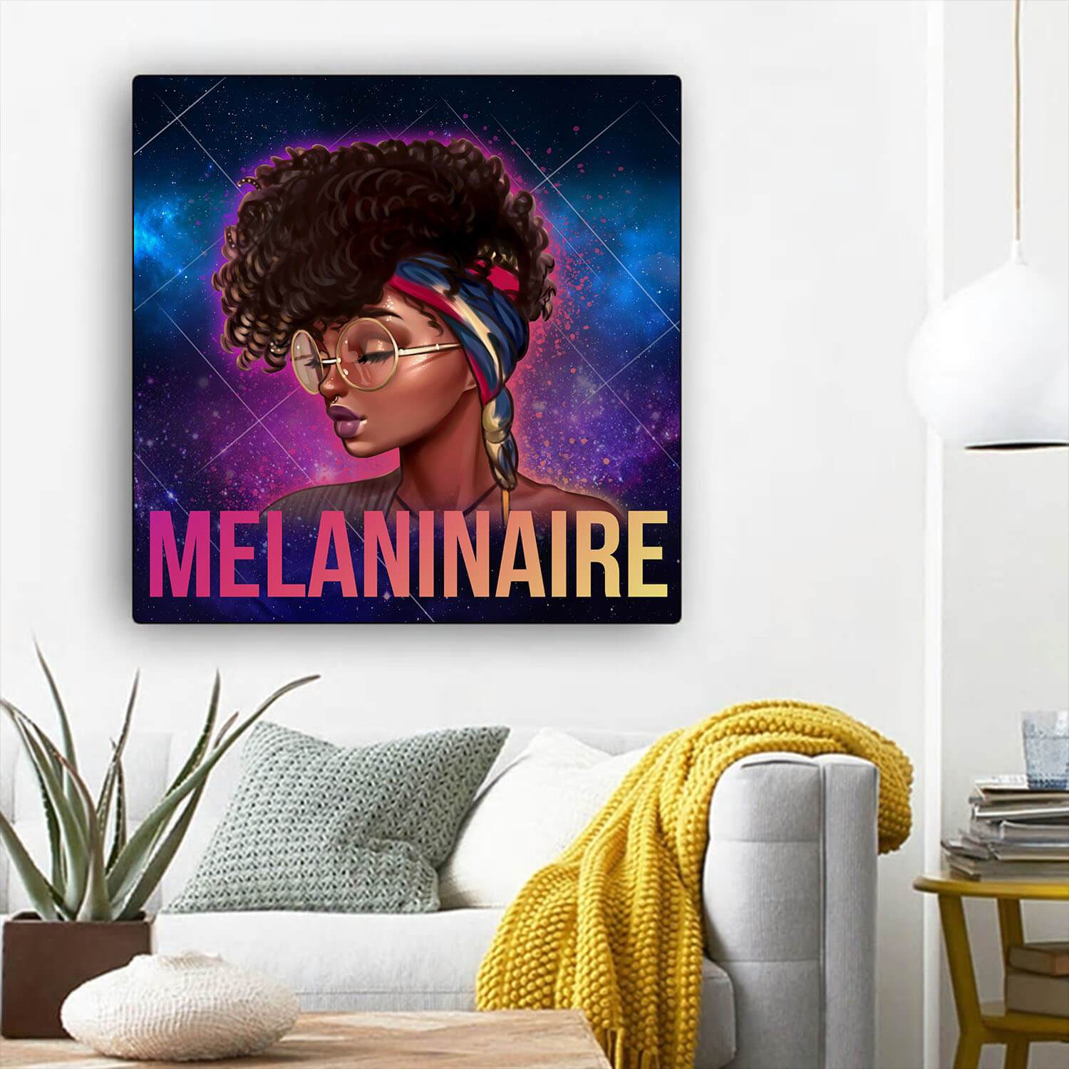 Black History Art Beautiful Afro American Woman African Canvas Afrocentric Home Decor BPS97958