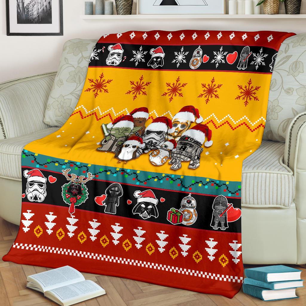 Sw Blanket Bb8 R2 D2 Chewbacca Chibi Cute Yellow Red Blanket – LorenTshirt