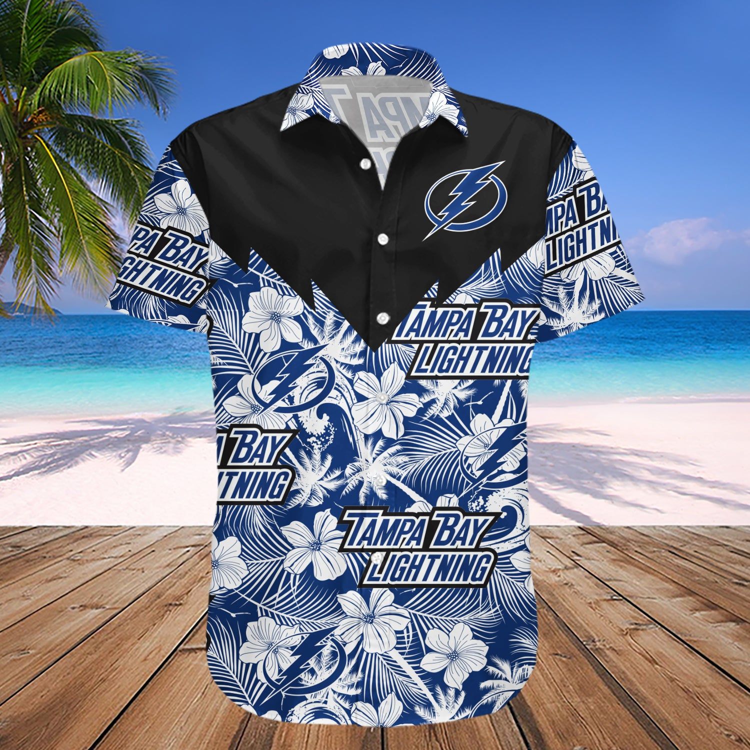 Tampa Bay Lightning Hawaii Shirt Tropical Seamless- Nhl