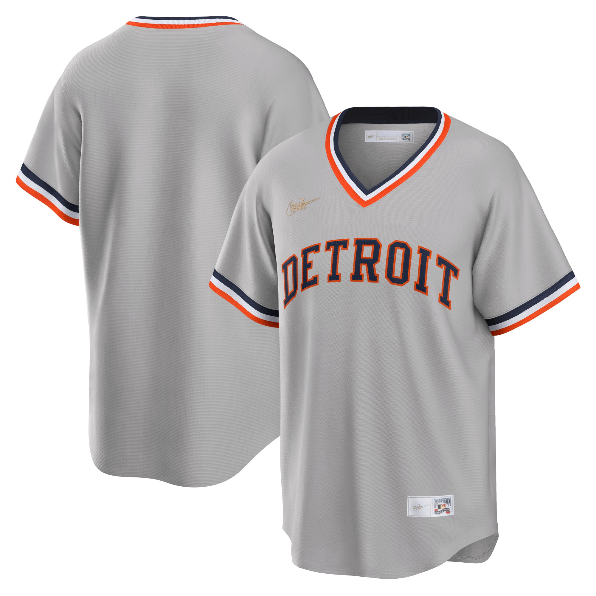 Detroit Tigers Road Cooperstown Collection Team Jersey – Gray