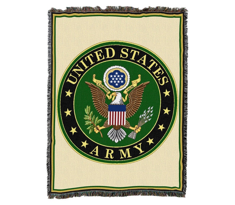 Us Army Military Service Mark Seal  To Soldier Vintage Retro Style Couch Sofa Blanket,  Woven Throw Blanket Home Decor