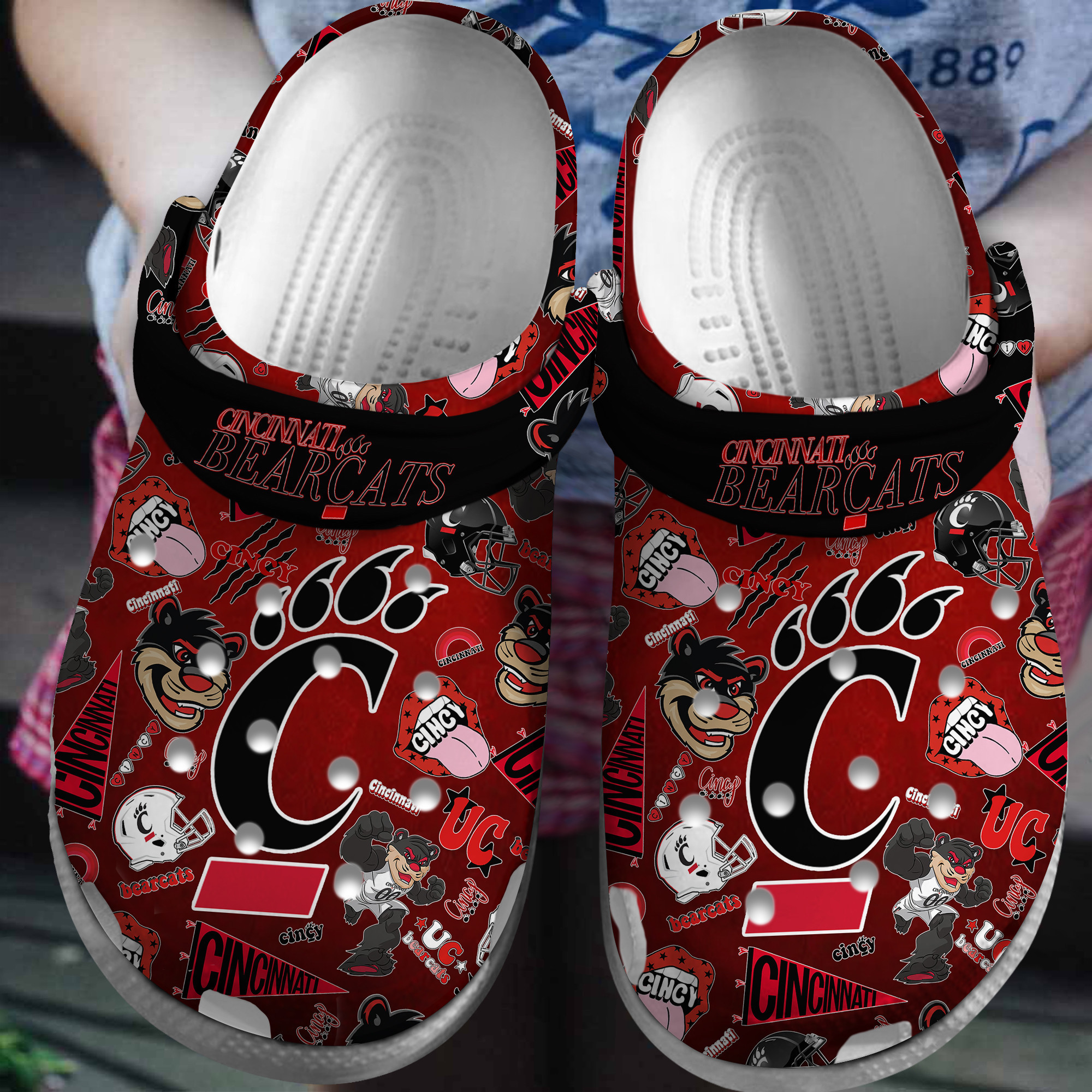 Cincinnati Bearcats NCAA Sport Crocss Crocband Clogs Shoes Comfortable For Men Women and Kids