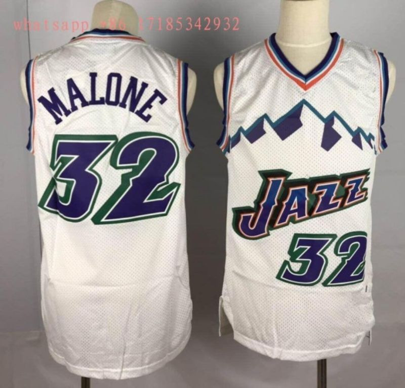 Utah Jazz Karl Malone #32 2020 NBA New Arrival White Jersey