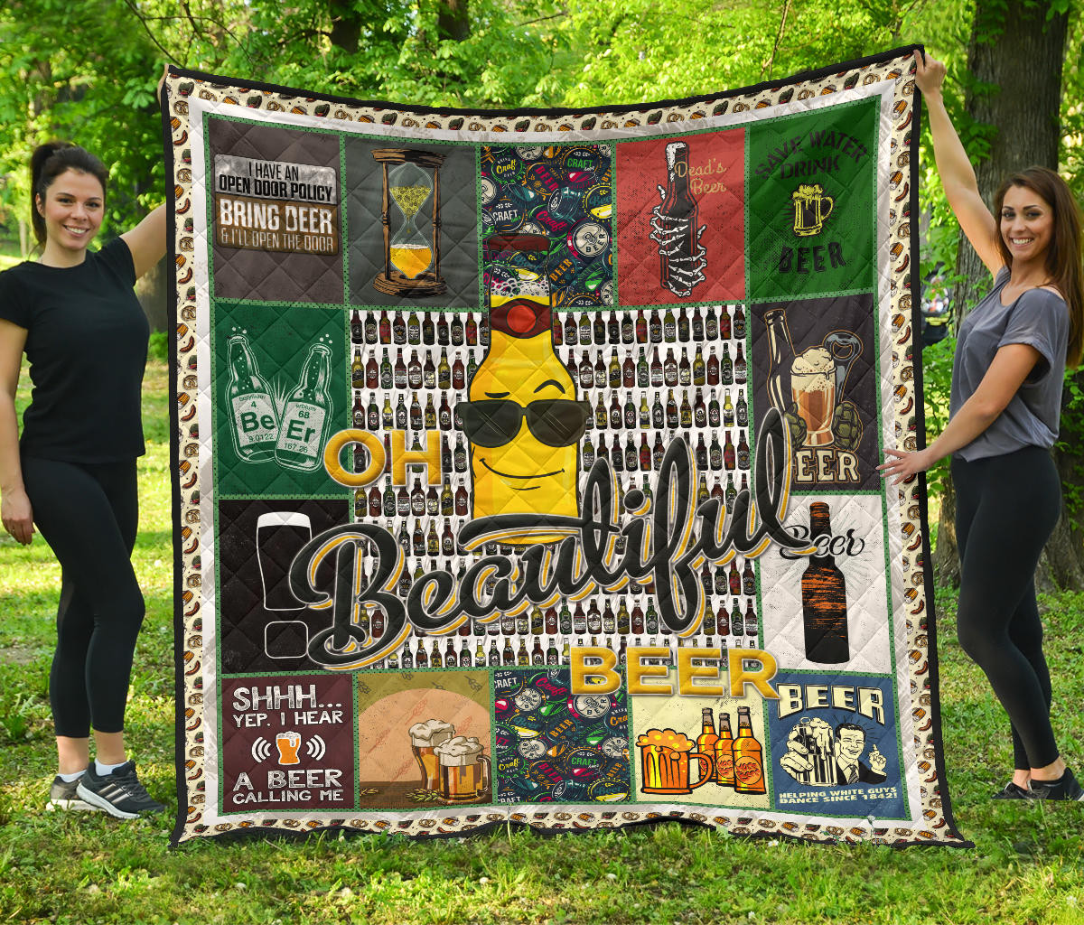 Drinking Beer Premium Quilt Blanket Hobby Home Decor Custom For Fans Nt032402