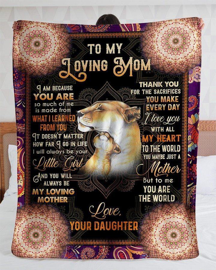 [Personalized Name] You Are The World Daughter Gift For Mom Lion –  Gift For Mommy, Home Decor, Gift For Family  – Fleece Blanket