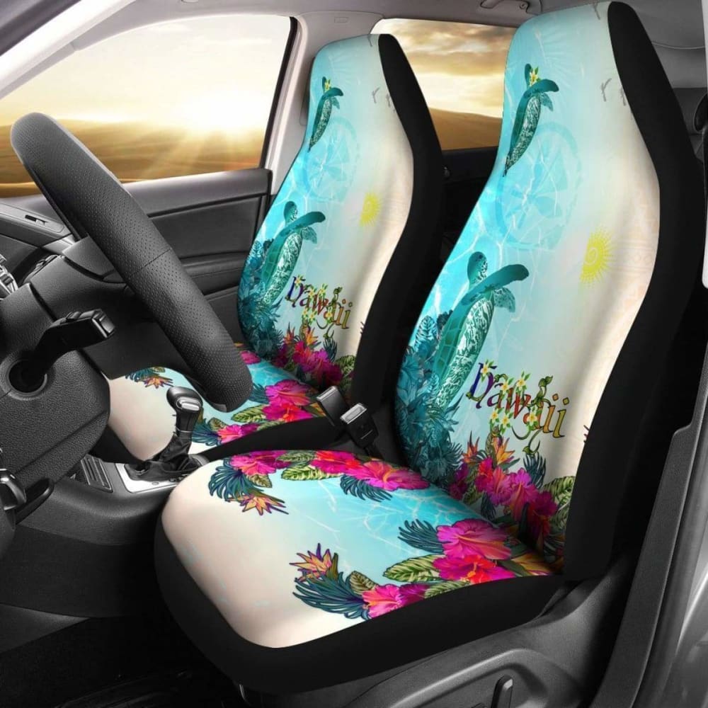 Hawaii Car Seat Covers – View Sea Hawaii With Turtle And Whale – 091114