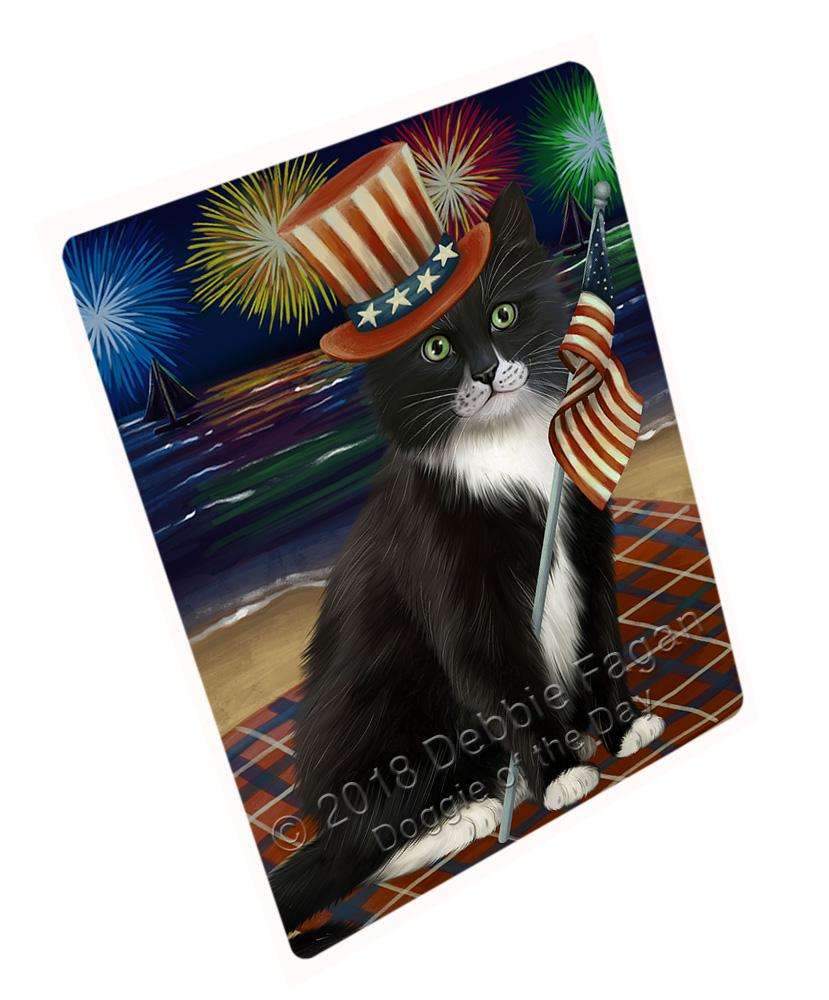 4Th Of July Independence Day Firework Tuxedo Cat Blanket Blnkt85413