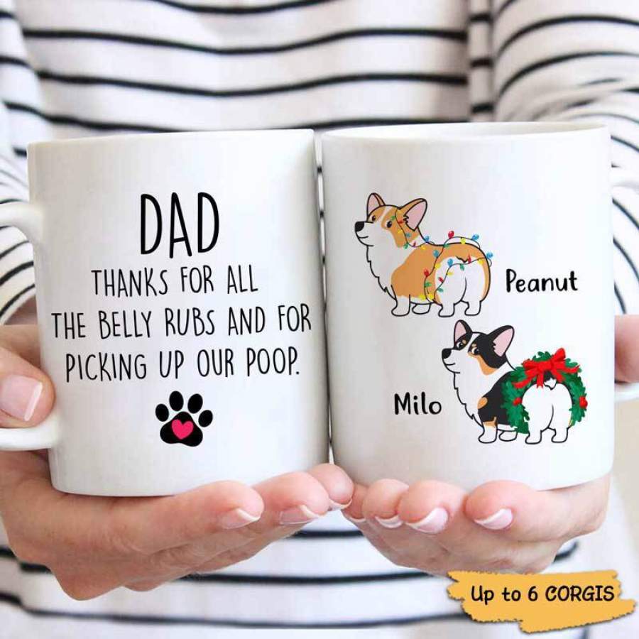 Thanks For All The Belly Rubs Corgi Dog Personalized Coffee Mug