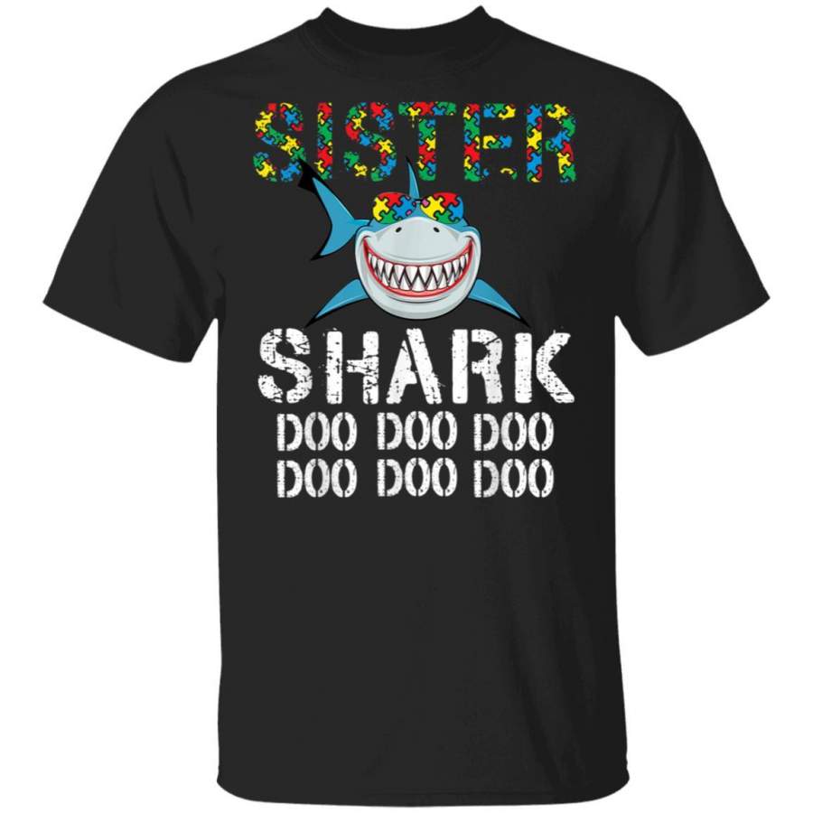 Sister Shark Autism Awareness for Kids unisex T-shirt full size