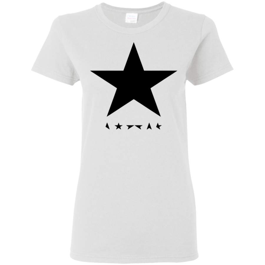 AGR David Bowie Tribute Black Star Womens T-Shirt