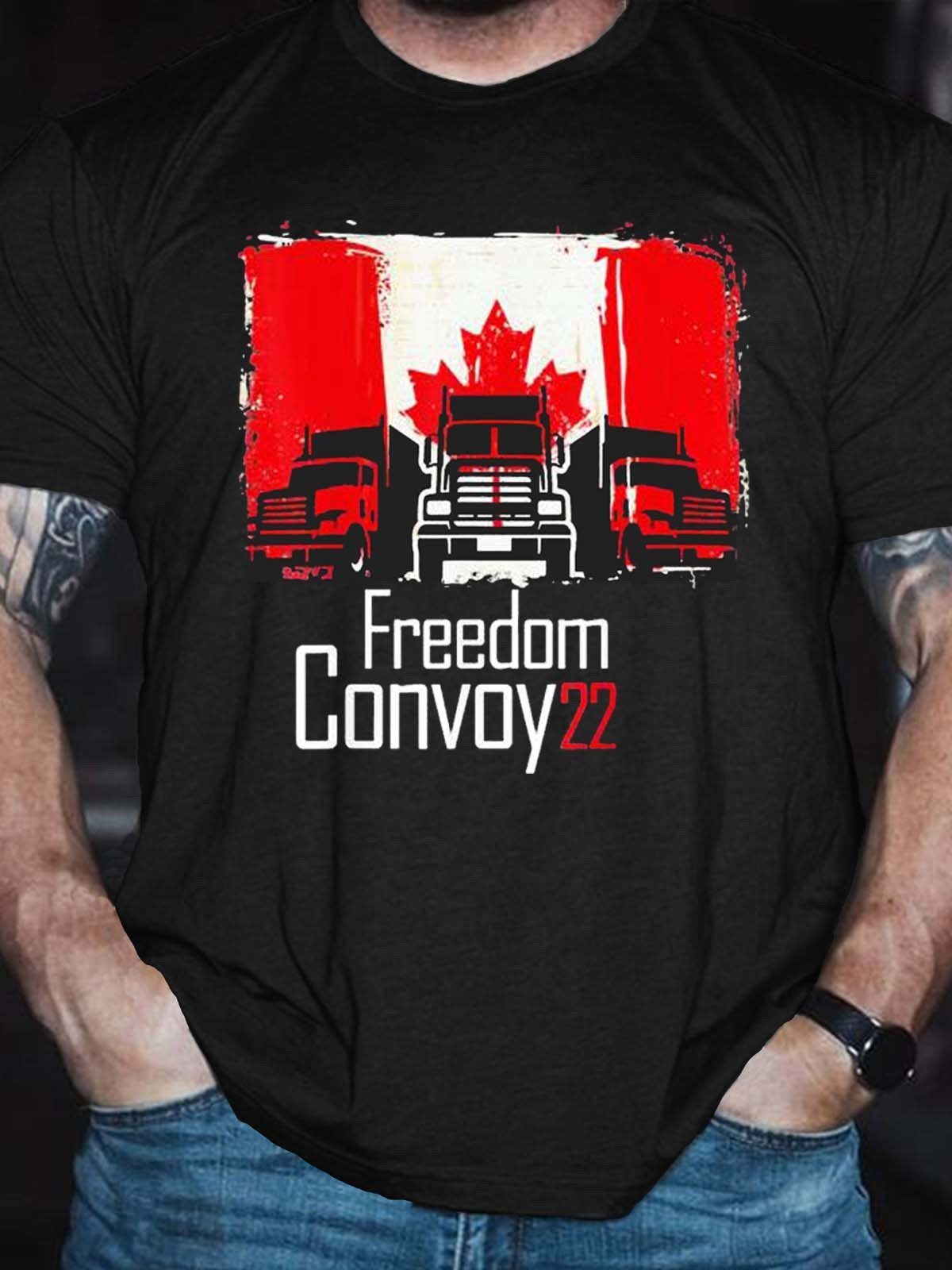 Men’S Canada Freedom Convoy 2022 Flagge Der Kanadischen T-Shirt