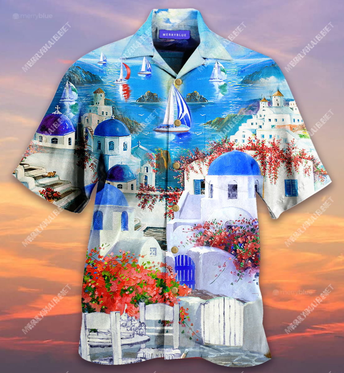 Blue Greece Beaches Unisex Hawaii Shirt Ha95814