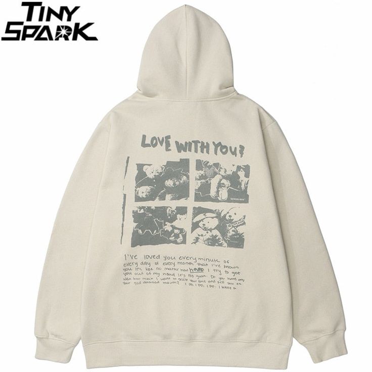 Bear Letter Print Hoodie