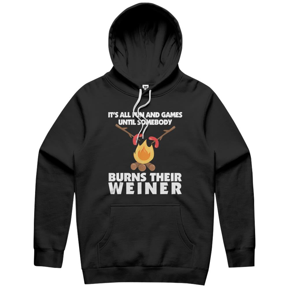 Funny Camping Burn Your Weiner Campfire Hoodie