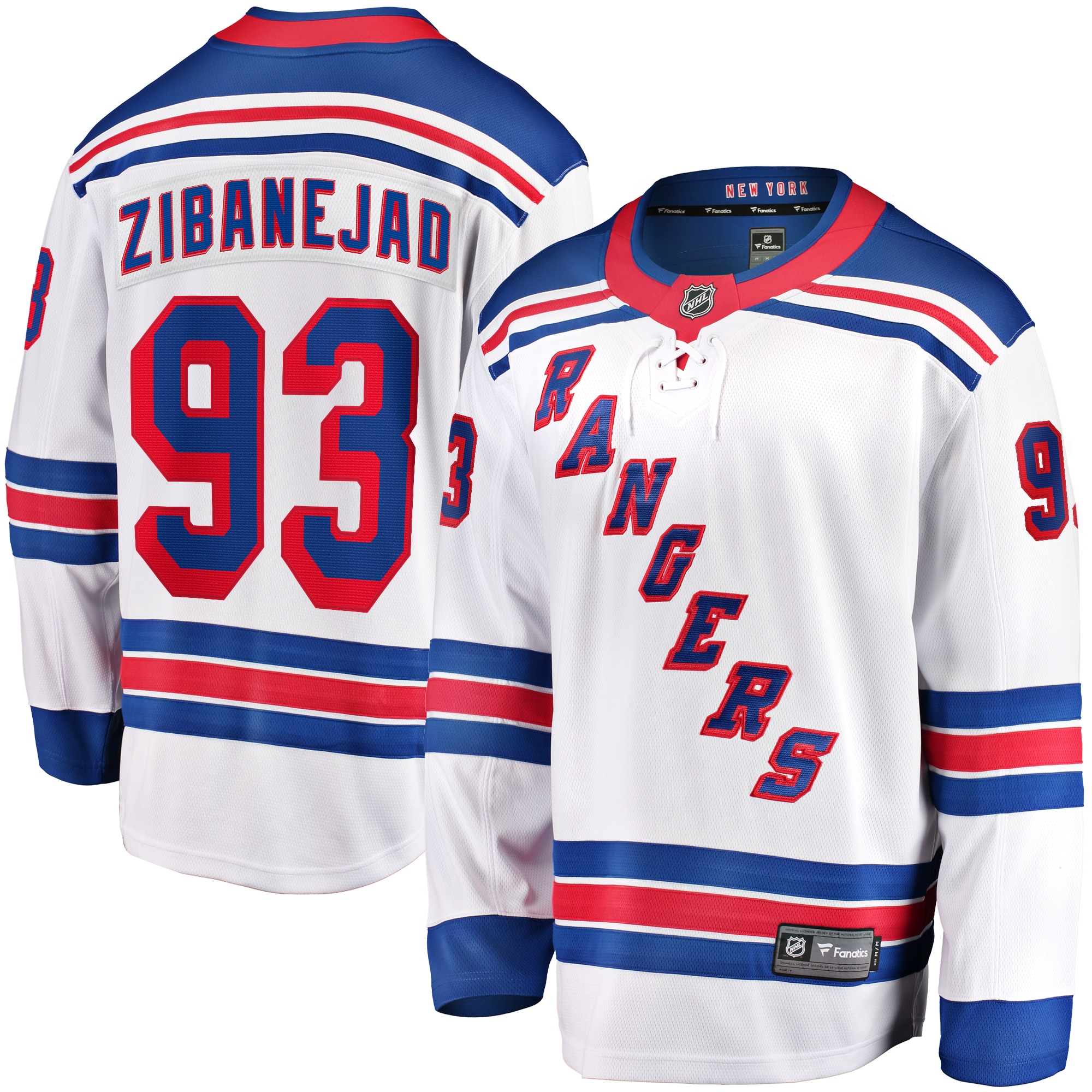 Mika Zibanejad New York Rangers Branded Away Premier Breakaway Player Jersey – White