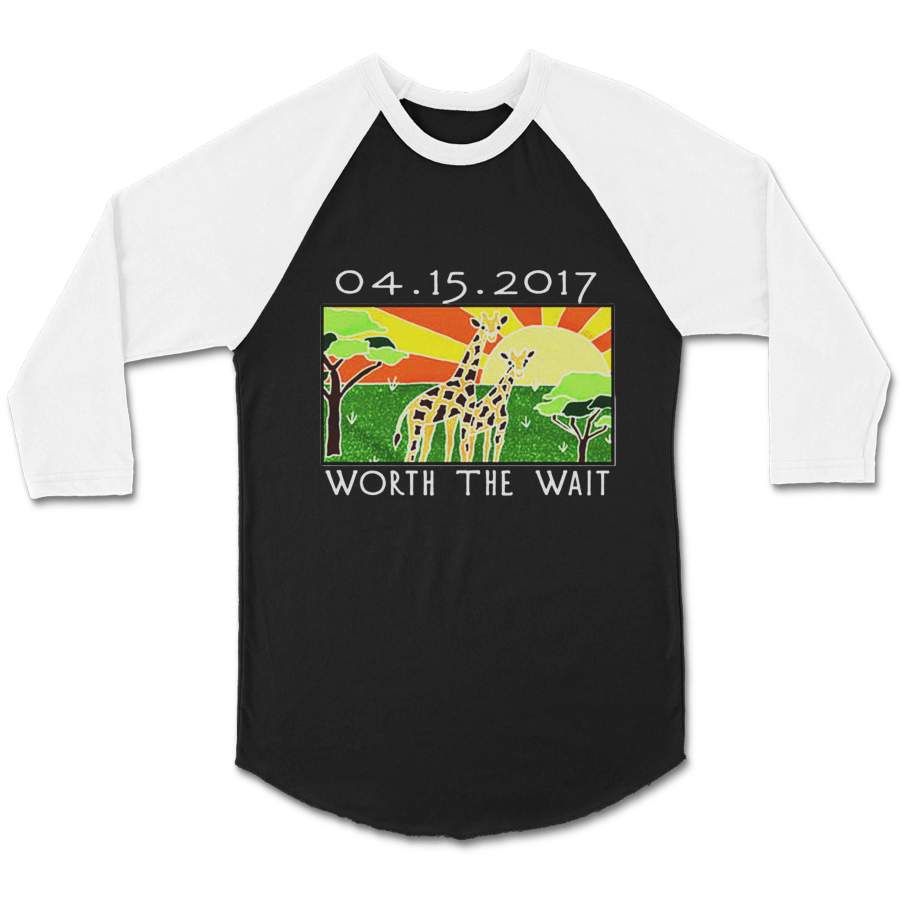 April The Giraffe Graphic Design Vintage Funny Unique Gift Ideas Animal Tumblr Worth The Wait CPY Unisex 3/4 Sleeve Baseball Tee T-Shirt