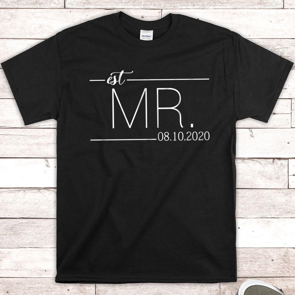 Personalized Wedding Date Mr Shirt, Just Married Shirt, Honeymoon Shirt, Wedding Shirt, Huband Shirts, Just Married Shirts, Couples Shirts Mens Womens T-Shirt Hoodie Sweatshirt Plus Size Up To 5Xl