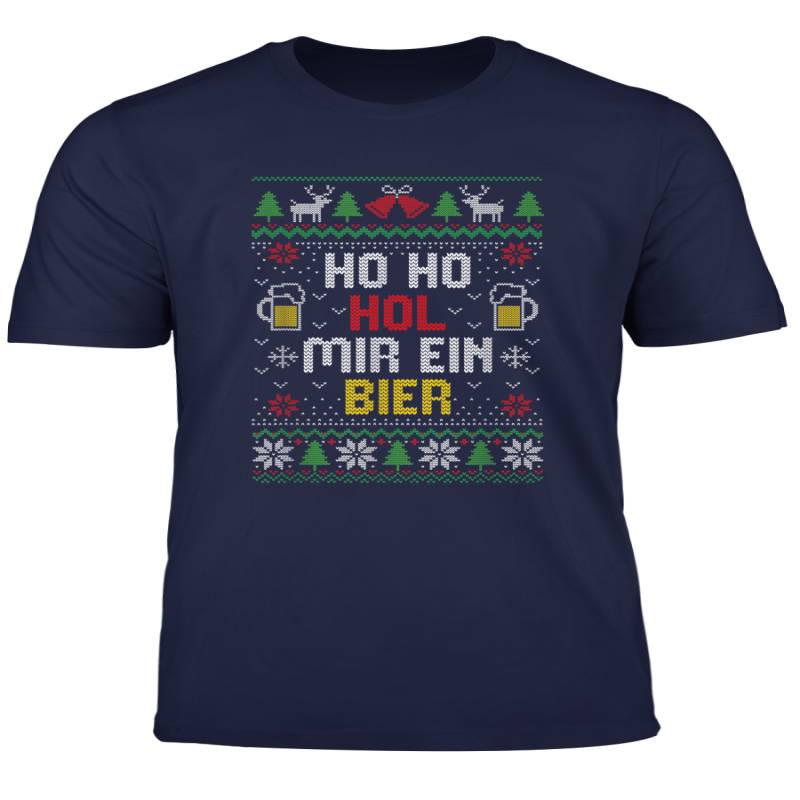 Witziges Weihnacht Ugly Christmas Ho Ho Hol Mir Mal Ein Bier T Shirt