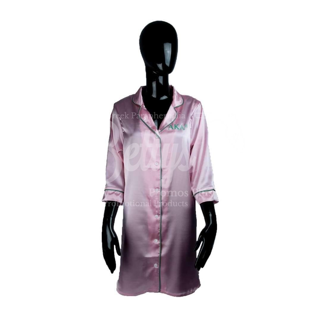 Alpha Kappa Alpha Silk Aka Nightshirt Pajama Night Shirt Gown