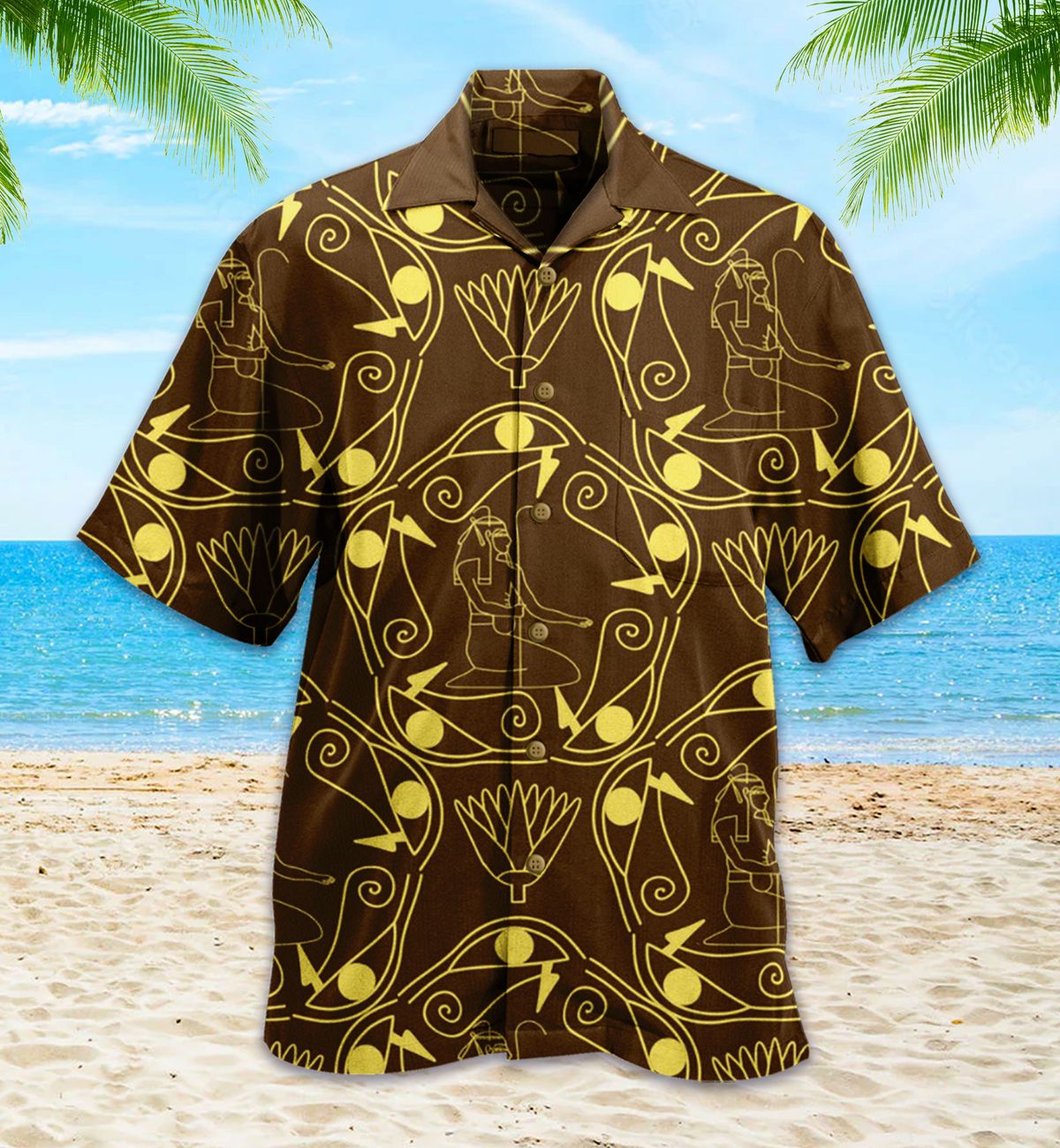 Ancient Egypt Light Brown Hawaii Shirt Ha91744