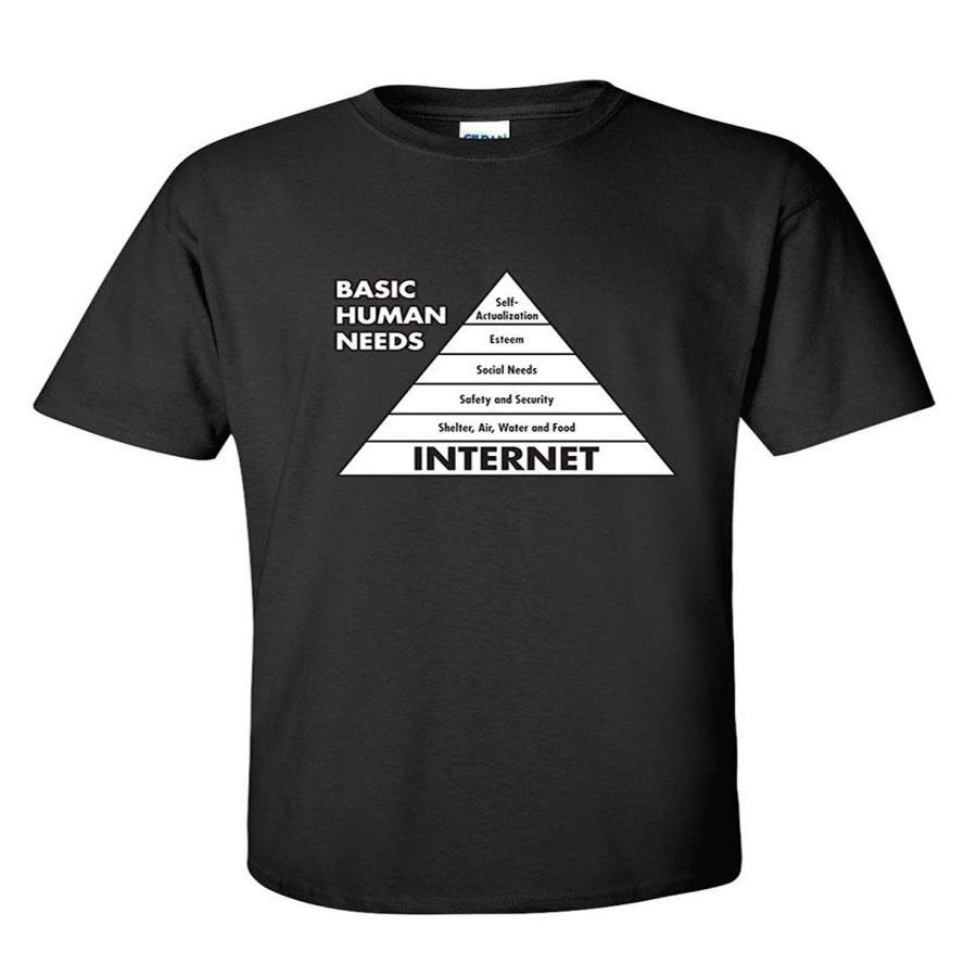 Basic Human Needs Internet Computer Sarcastic Humor Mens Very Funny T-Shirt