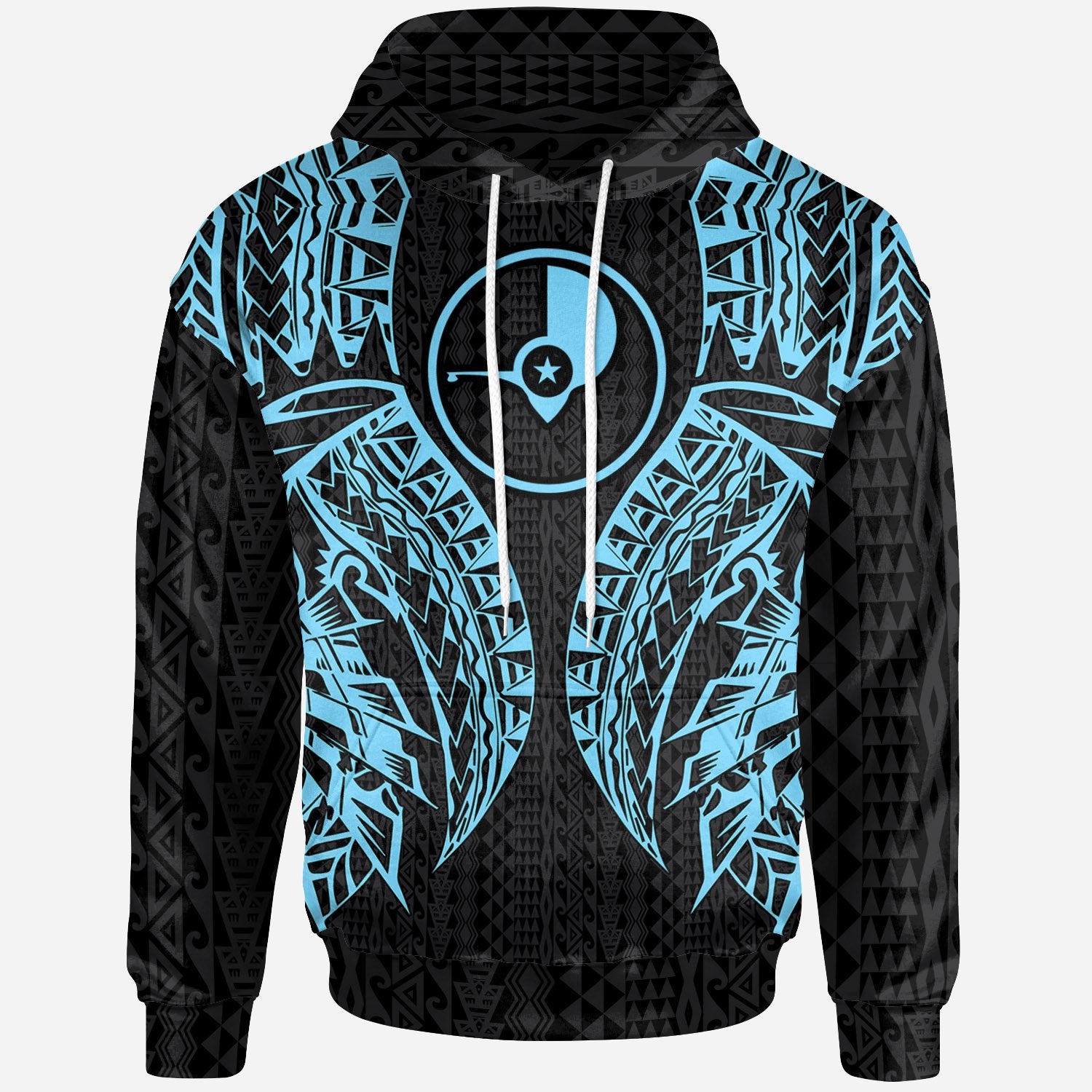 Yap Hoodie – Micronesian Lion Head Neon Style – Pacific Print Hoodie