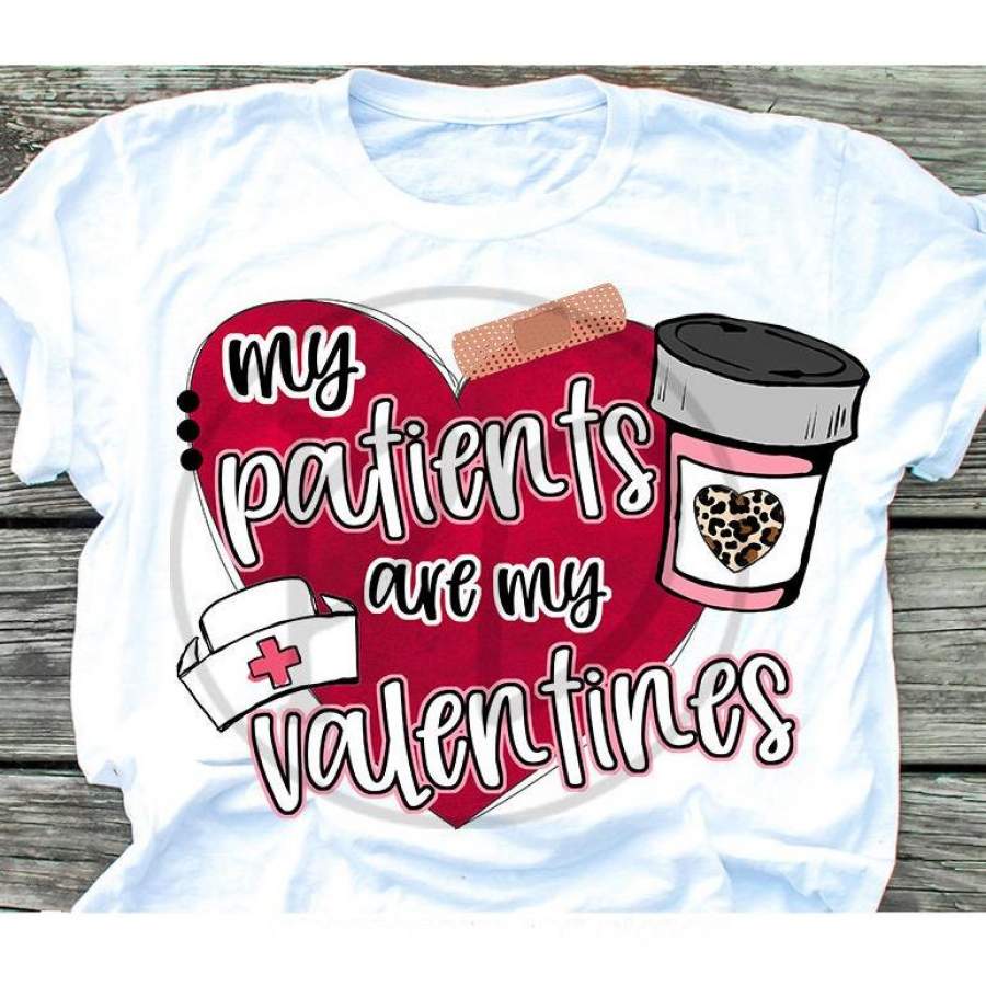 Valentine gifts for nurse – My patients are my valentines nurse medical doctor leopard cheetah shirt – GST