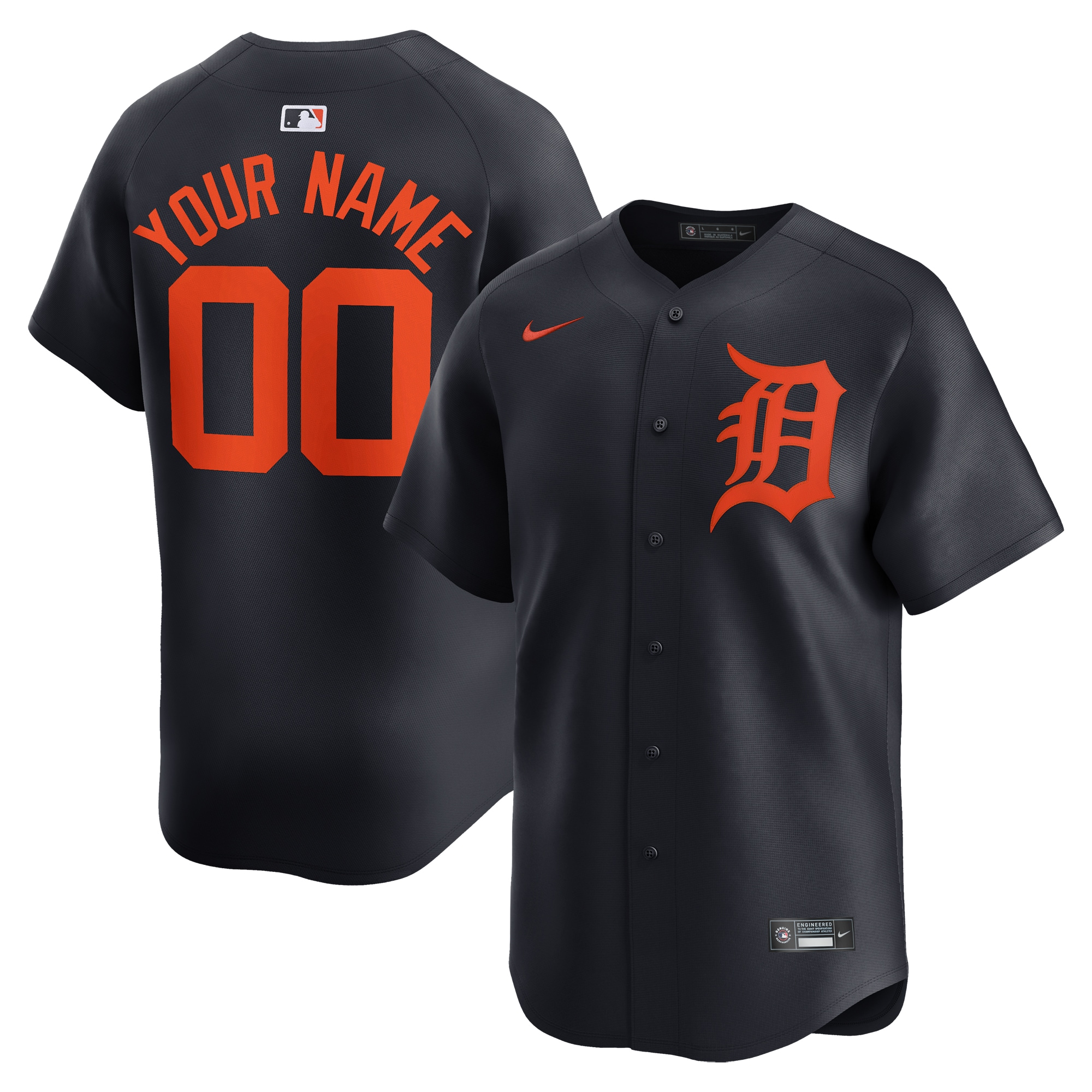 Detroit Tigers Alternate Limited Custom Jersey  Navy