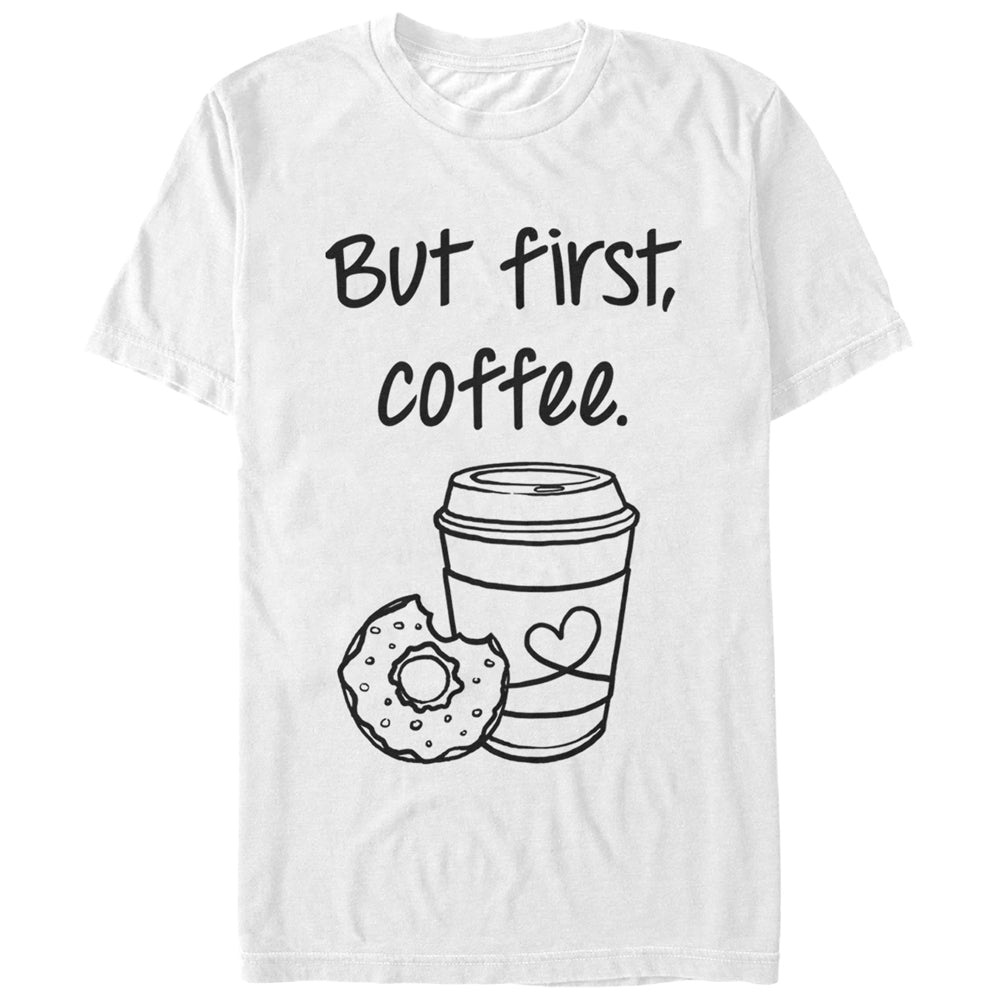 Chin Up Women’S But First Coffee Cup  Boyfriend Tee