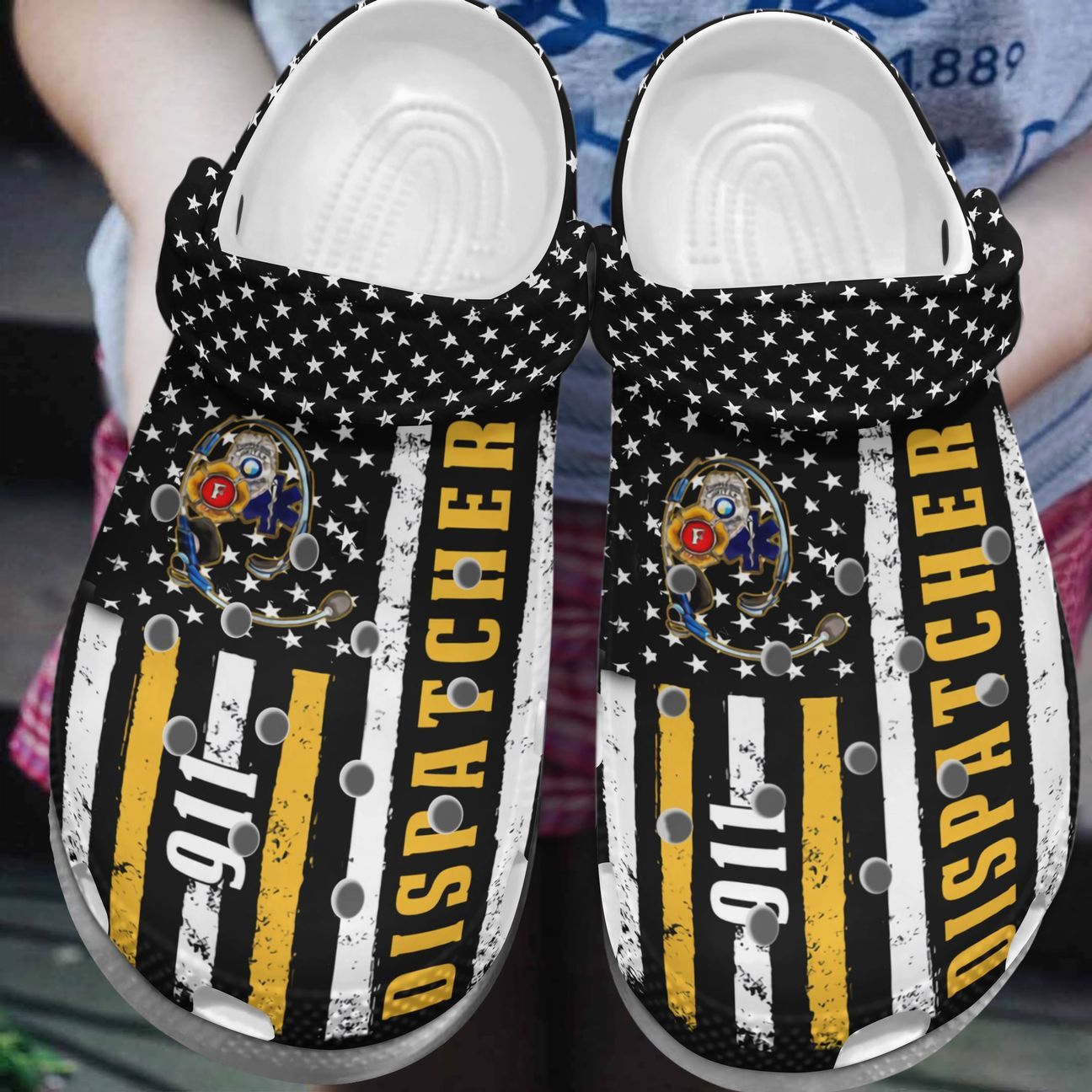 Dispatcher Personalized Clog, Custom Name, Text, Color, Number Fashion Style For Women, Men, Kid, Print 3D 911