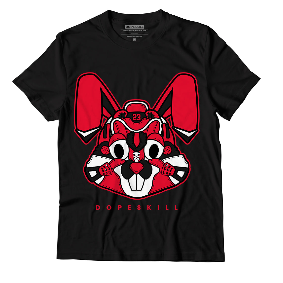 Jordan 1 Low Bred Toe Dopeskill T-Shirt Sneaker Rabbit Graphic