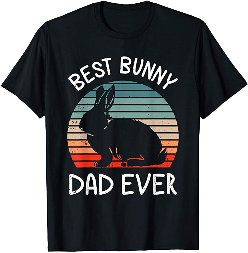 Mens Best Bunny Dad Ever Matching Family Easter Retro T-Shirt