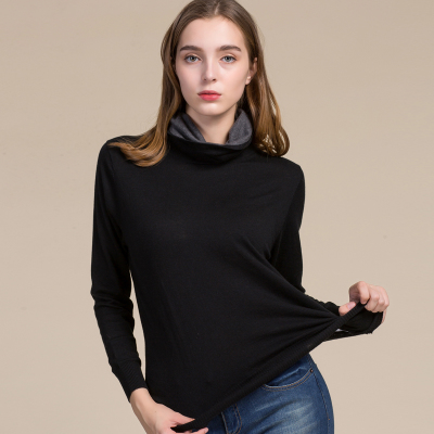 Women Pullovers 85%Silk 15%Cashmere knitted Soft sweaters Turtleneck pullover 2021 FALL Winter Bottoming knit shirt Black Gray alx