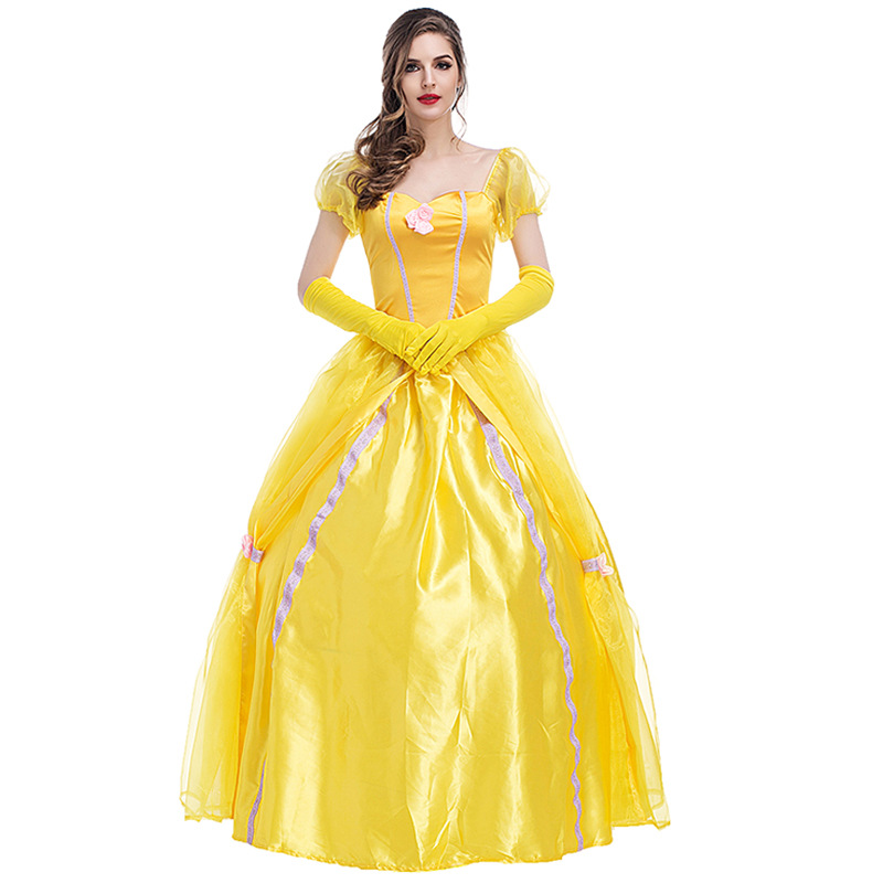 Adult Cosplay Costume Set Couple Costumes Princess Belle Dress Prince Halloween Outfit Men Women alx