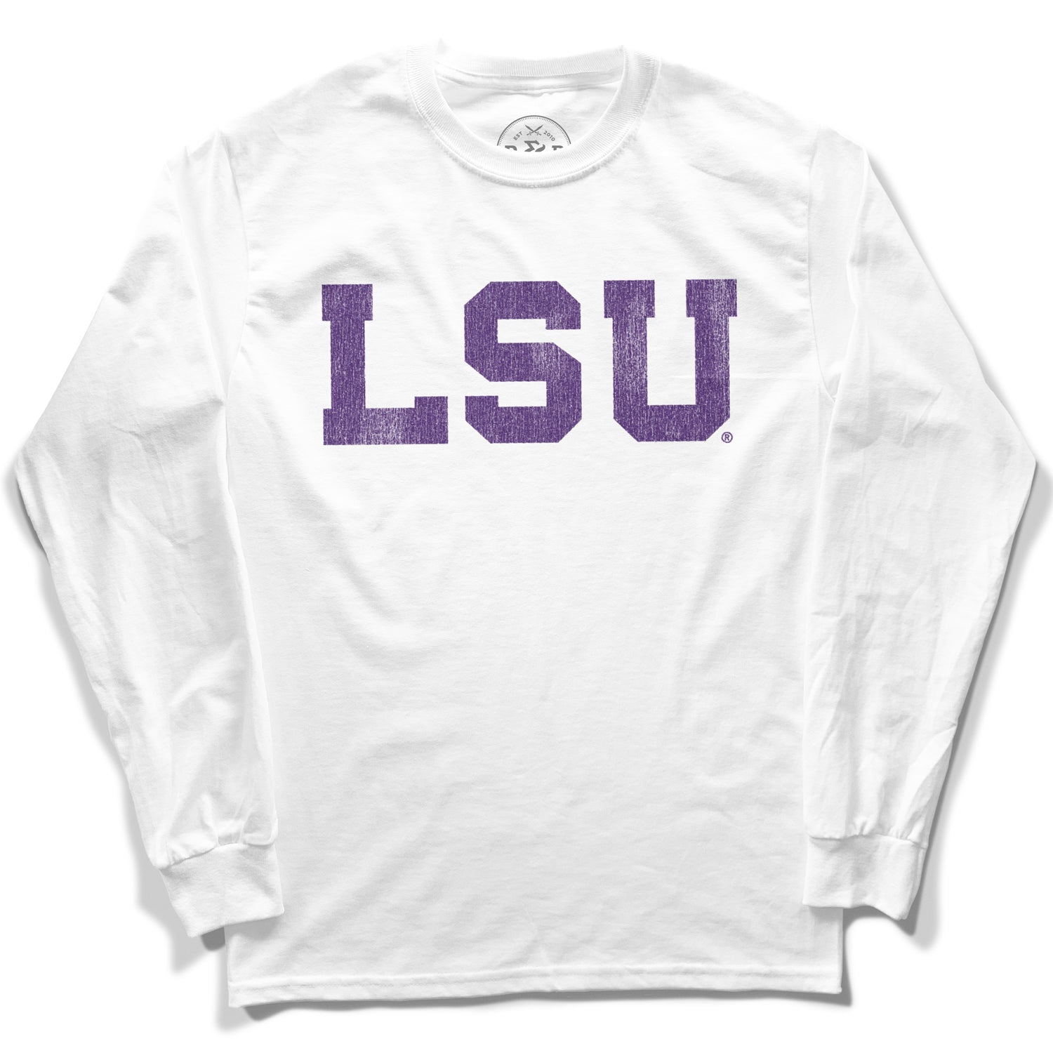 B&B Dry Goods Lsu Tigers Athletic Block Long Sleeve T-Shirt – White