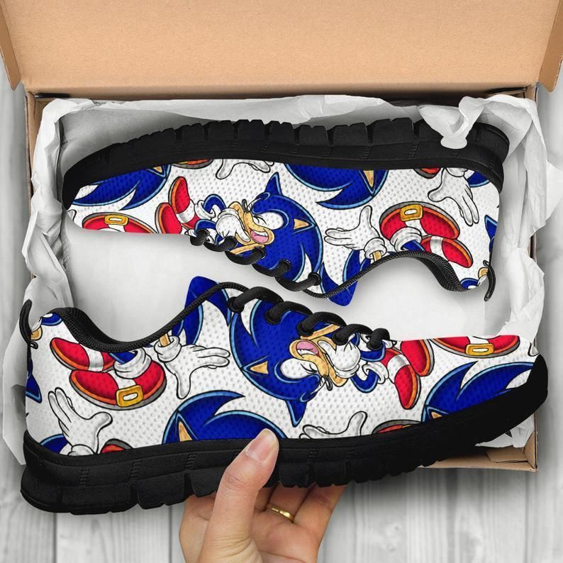 Sonic The Hedgehog Canvas Shoes Gift For Fan Black Shoes 52 Fly Sneakers Men Women Size Us