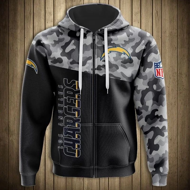 N.F.L Los Angeles Chargers Camo 51 Unisex 3D Hoodie Gift For Fans