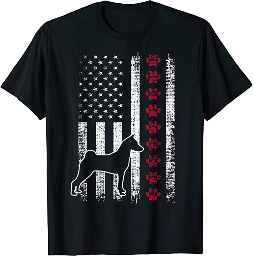 Vintage Retro USA Patriotic American Flag Basenji T-Shirt