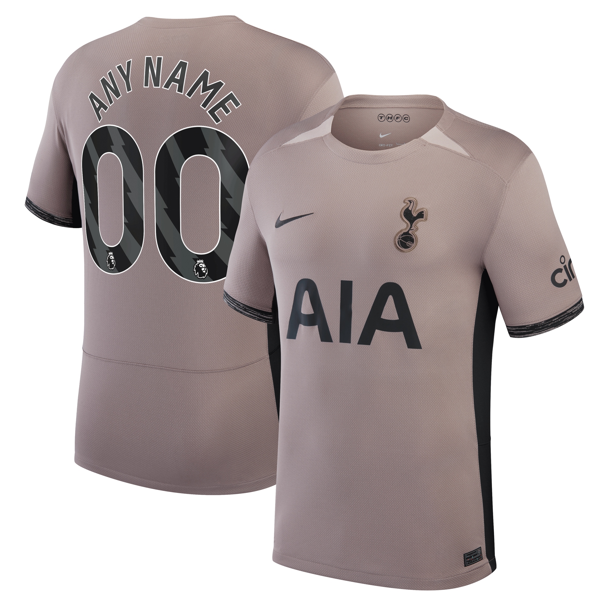 Tottenham Hotspur 2023/24 Third Stadium Replica Custom Jersey  Tan