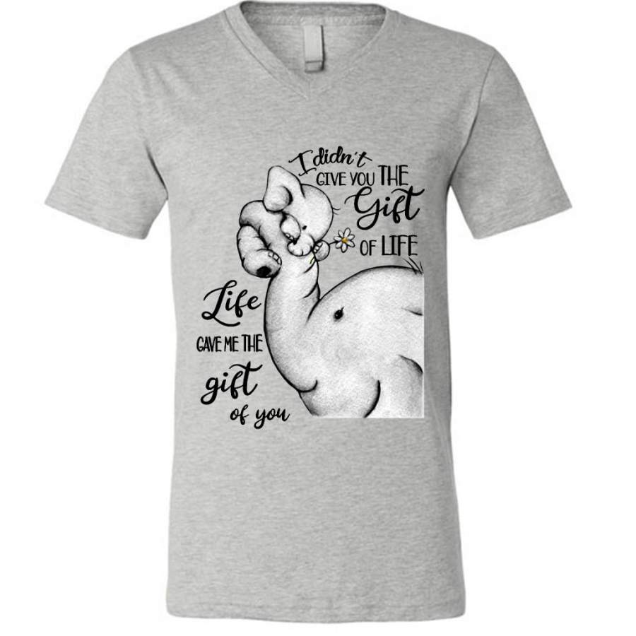 I Didn’t Give You The Gift Of Life Life Game Me The Gift Of You, Elephant Lover – Canvas Unisex V-Neck Shirt