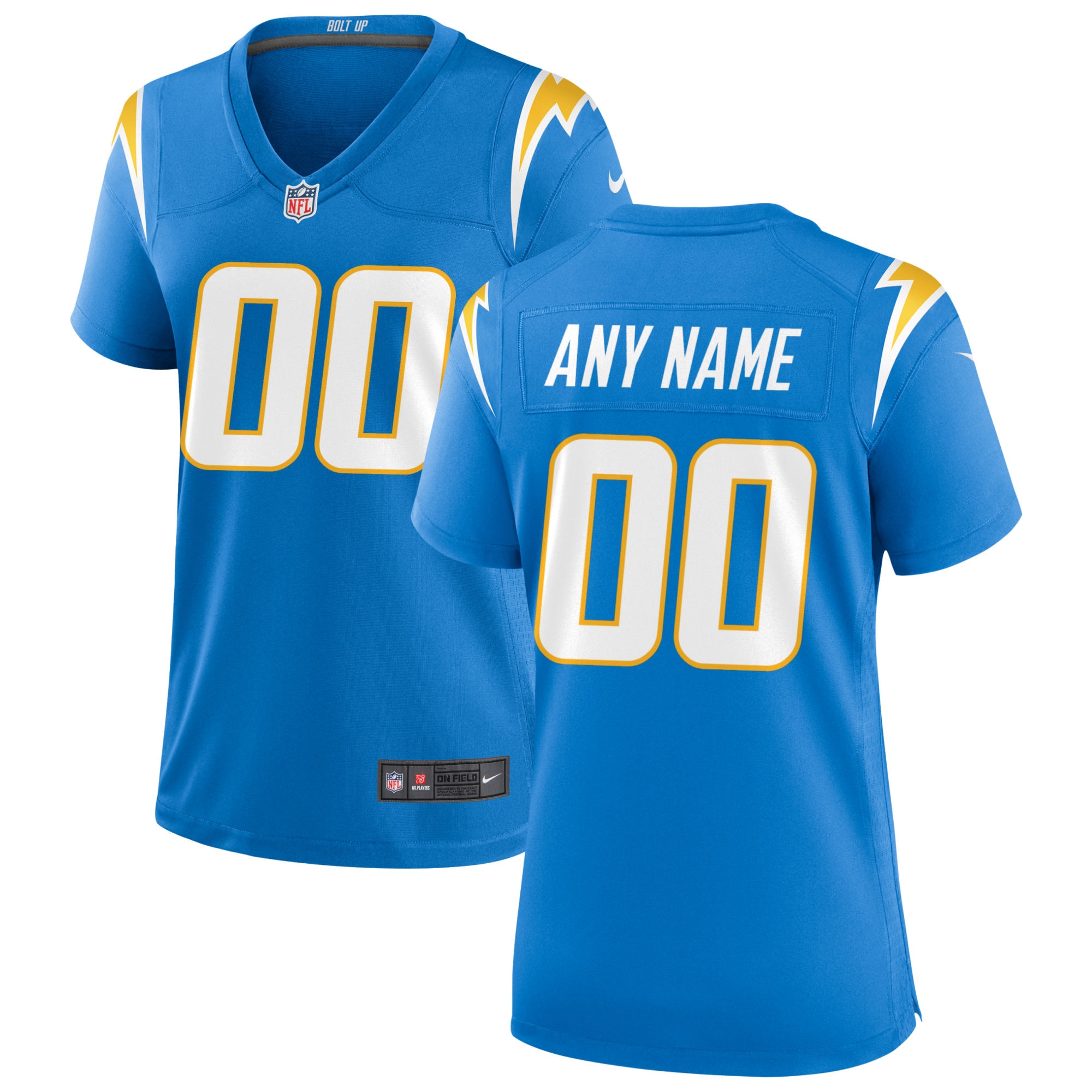 Los Angeles Chargers Women's Custom Game Jersey – Powder Blue