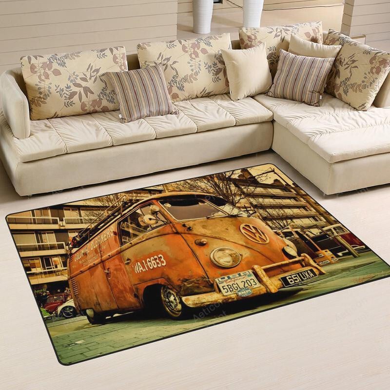 Campervan Area Rug Carpet Vintage Home Decor Gift Idea Volkswagen Camper Van 4