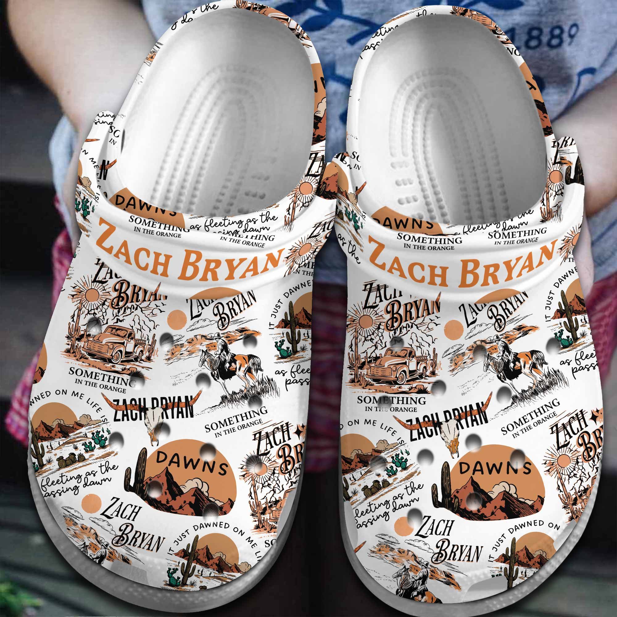 Zach Bryan Singer Music Crocs Crocband Clogs Shoes Comfortable For Men Women and Kids 6