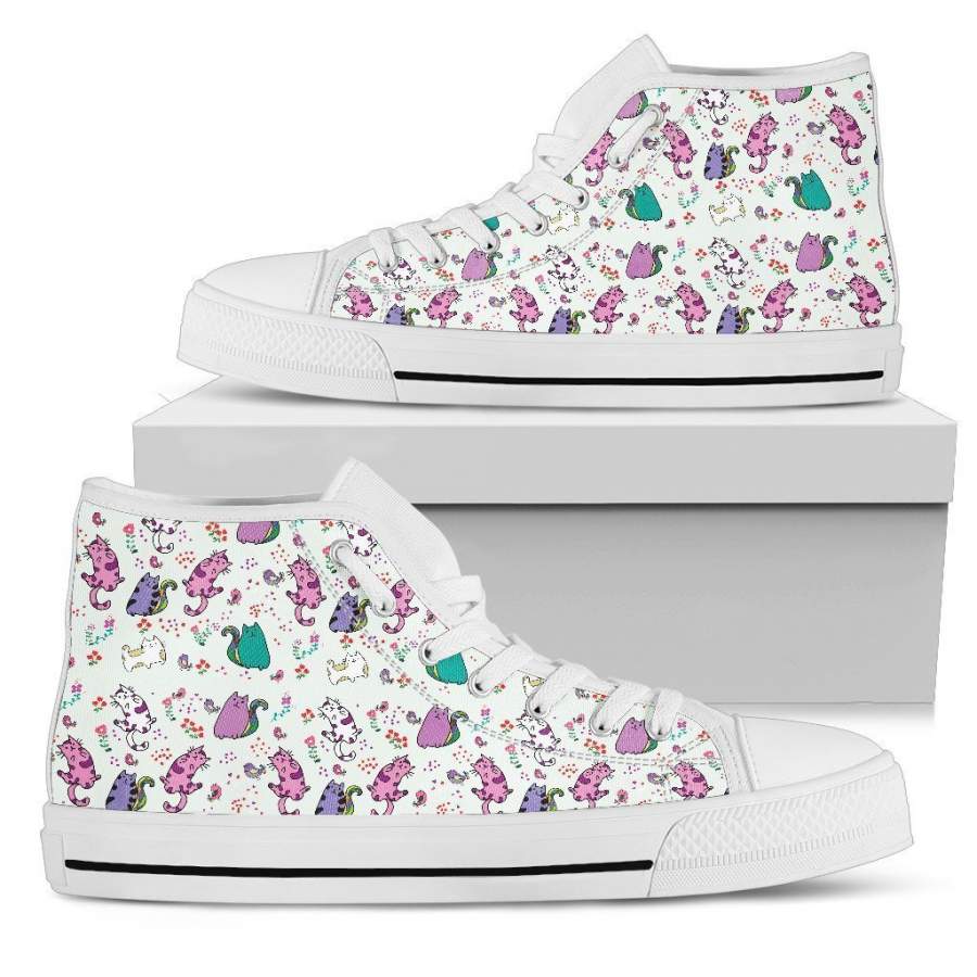 Cute Kitten Cats Women’s High Top Shoes Gift Idea HH11