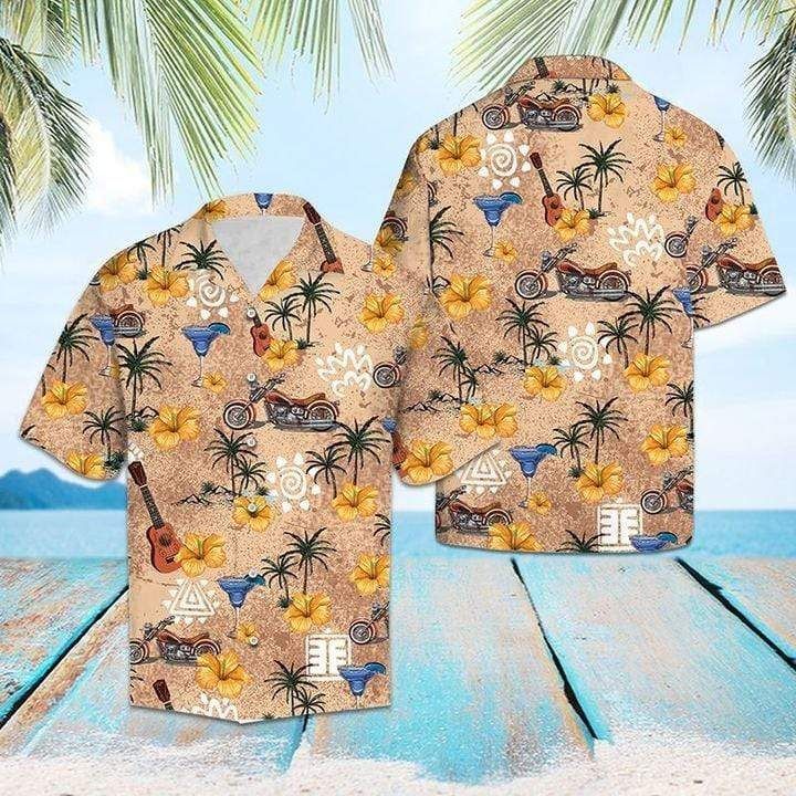 Get Now Classic Vintage Motorcycle Hawaii Aloha Shirts H Ha41056