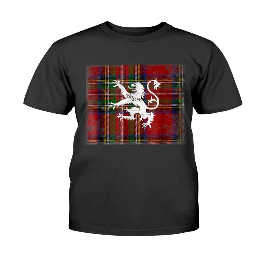 Scottish Tartan Shirt Red Plaid Lion Royal Stewart Clan